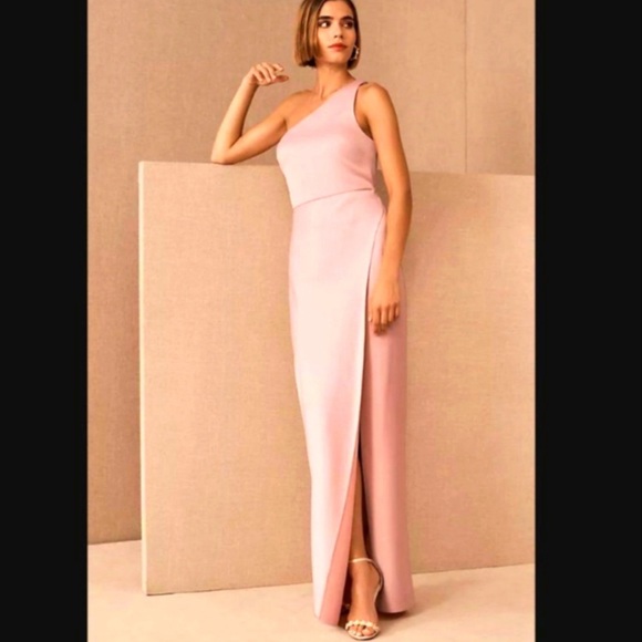 BHLDN | 26W | Dylan One-Shoulder Satin Side Slit Dress - Picture 8 of 9